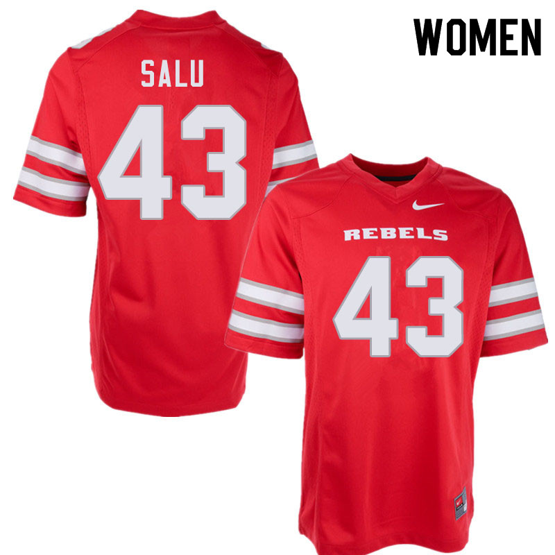 Women #43 Malakai Salu UNLV Rebels College Football Jerseys Sale-Red - Click Image to Close